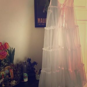 Dreamy retro pink tie-front slip. Sweet dreams ...